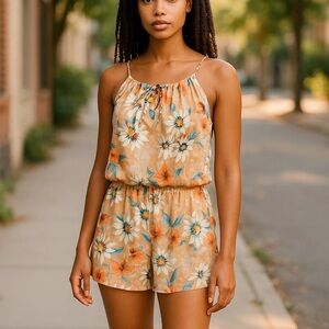 Floral Shorts Romper
